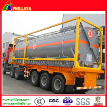 40ft Chemical Liquid Semi Trailer Tank Container with Frame
